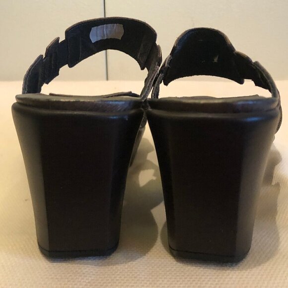 NEW (NWOT) NAOT Treasure dark brown leather sandals sz 41/10 - Picture 11 of 16